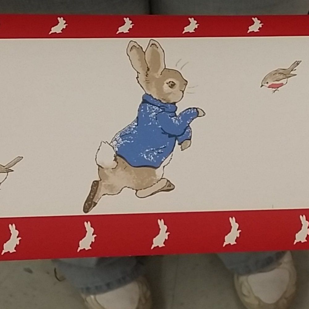 Beatrix Potter Themed Wallpaper Border Red Edge PrePasted 5 Yd Roll Peter Rabbit